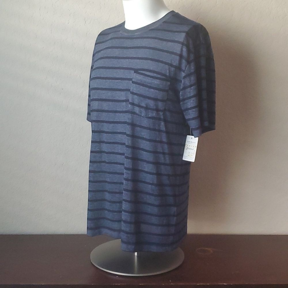 NWT Lucky Brand Venice Burnout, Black/Grey Striped, M, w/pocket - Picture 8 of 14